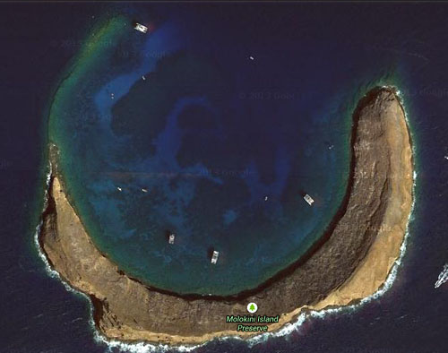 Molokini Islet aerial photo